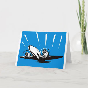 propeller plane airplane aircraft flying flight card