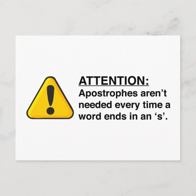 Proper Apostrophe Usage Card (Front)