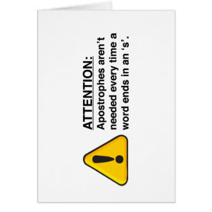 Proper Apostrophe Usage Card