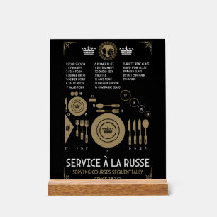 Proper Formal Table Dish Placement Acrylic Sign