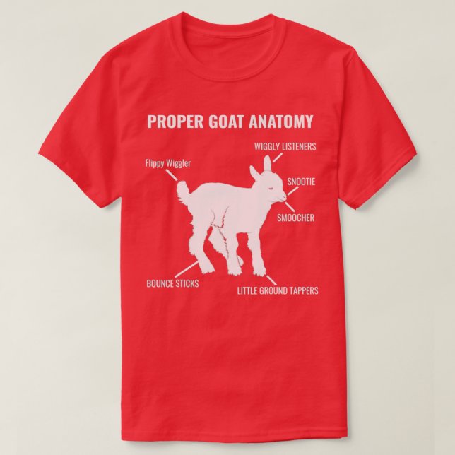 Proper Goat Anatomy Cute Animal Lover  T-Shirt (Design Front)