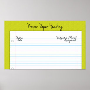Proper Paper Heading Poster for Middle/High School