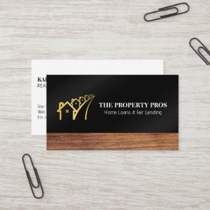 Properties Black Carbon Wood Trim Business Card