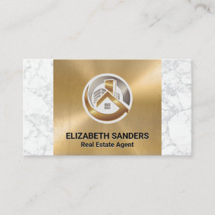 Properties Icons   Gold and Marble Business Card