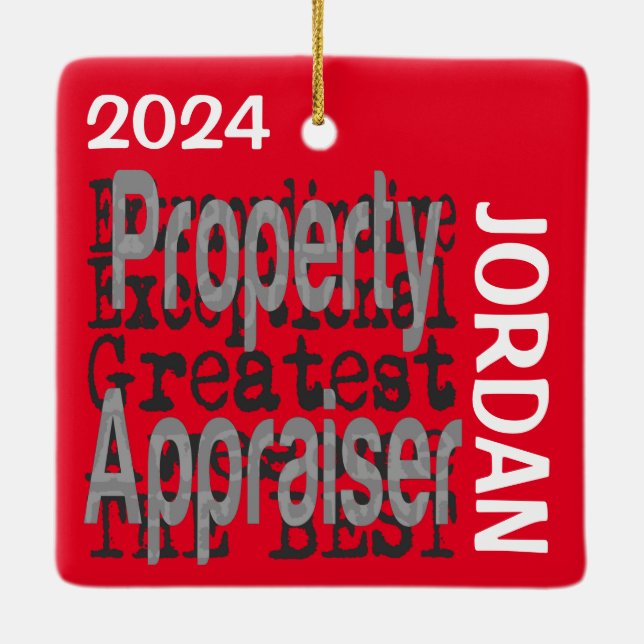 Property Appraiser Extraordinaire CUSTOM Ceramic Ornament (Back)