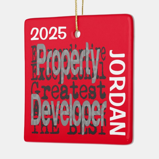 Property Developer Extraordinaire CUSTOM Ceramic Ornament (Left)