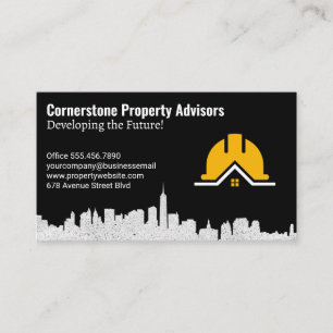 Property Development   City Skyline   Construction Business Card