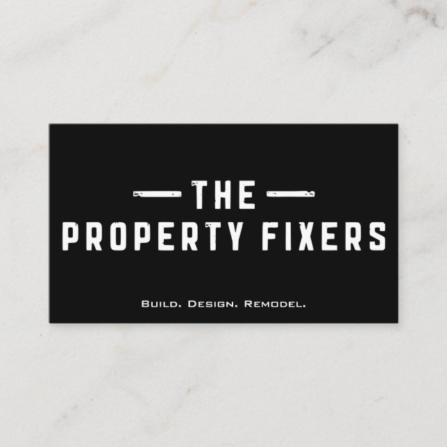 Property Fixers Black Business Card (Front)