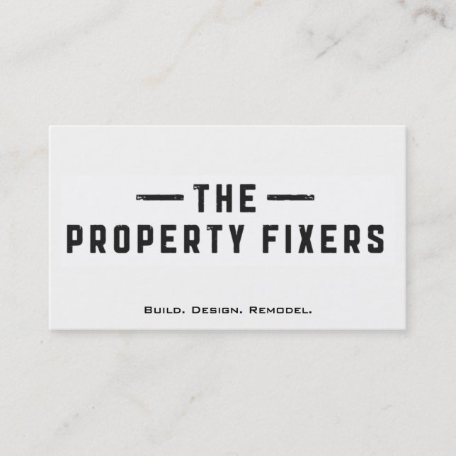 Property Fixers White Business Card (Front)
