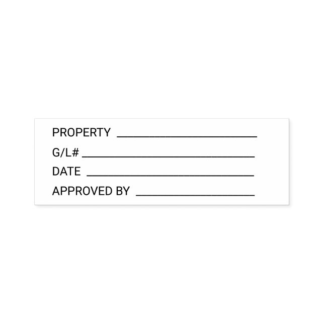 Property General Ledger Sign Date Approval Self-inking Stamp (Design)