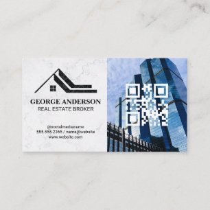 Property Logo QR Code Commercial Buildings Business Card