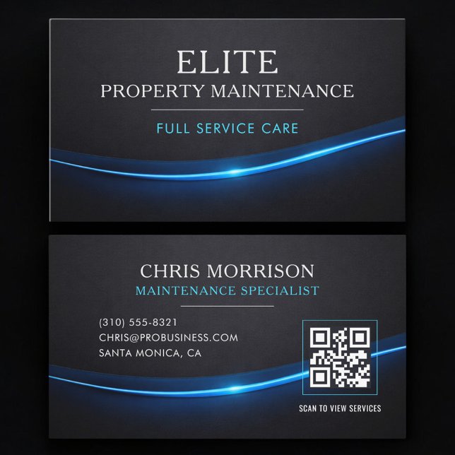 Property Maintenance QR Code Professional Business Card (Creator Uploaded)
