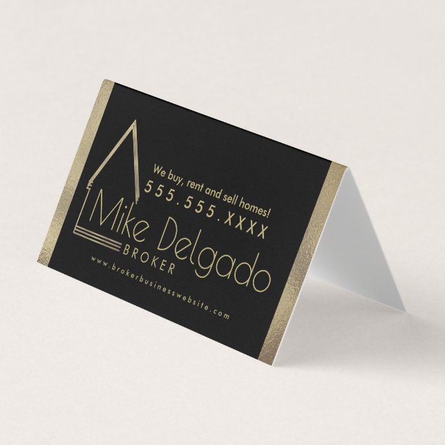  Property Manager Home Sales Broker  Gold  Business Card (Front)