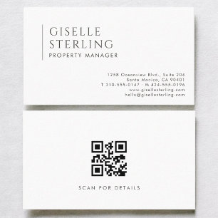Property Manager Modern Professional QR Code Business Card