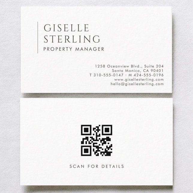 Property Manager Modern Professional QR Code Business Card (Creator Uploaded)