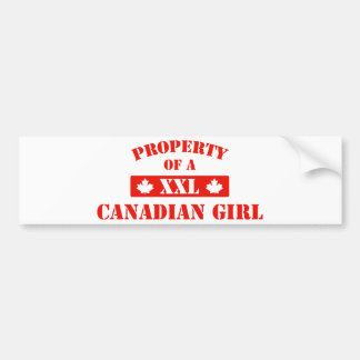 Property Of A Canadian Girl Bumper Sticker