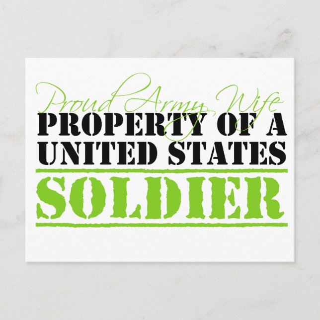 Property Of A Soldier Postcard (Front)