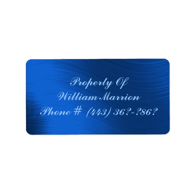 PROPERTY OF-ADDRESS LABEL (Front)