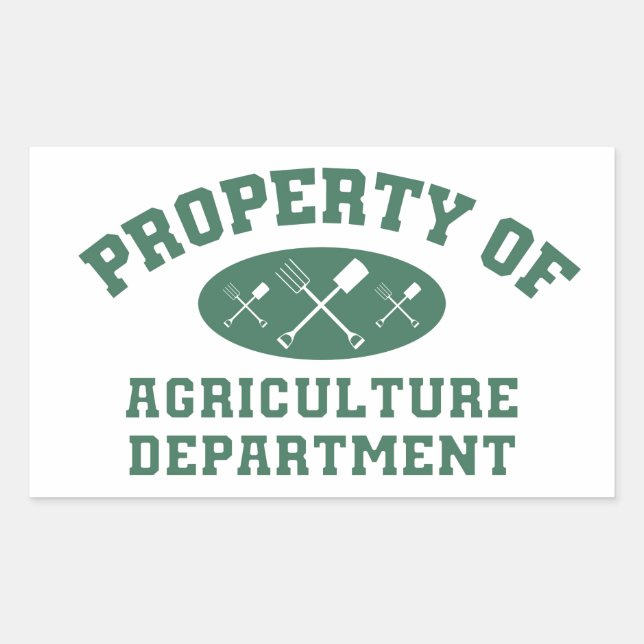 Property Of Agriculture Department Sticker (Front)