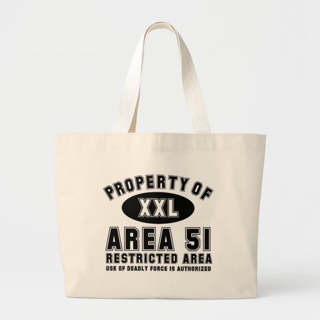 Property of Area 51 Large Tote Bag (Front)