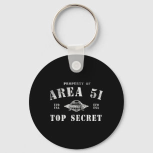 Property Of Area 51 Top Secret Ufo Alien Key Ring