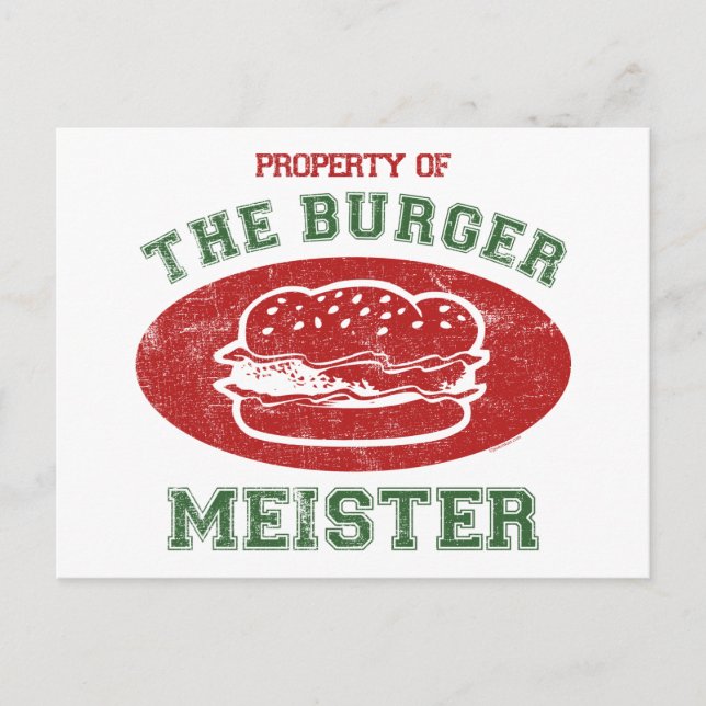 Property of Burger Meister Postcard (Front)