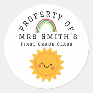 Property Of Classroom Sticker   Smiley Sun School 
