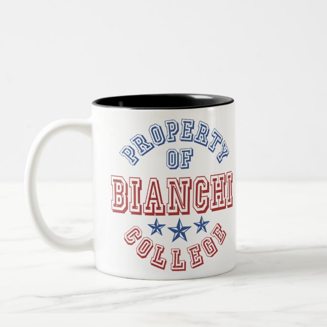 Property Of College Bianchi Two-Tone Coffee Mug (Left)