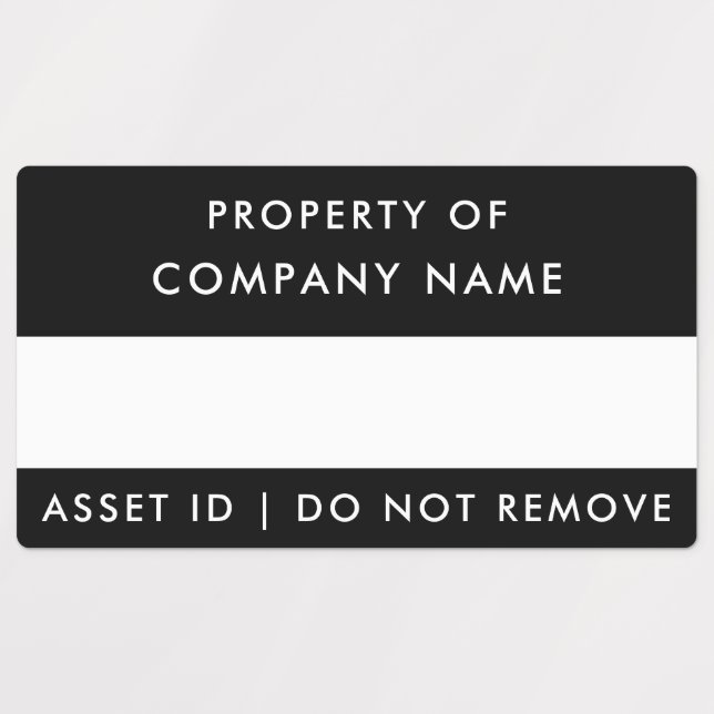 Property of Company | Black Corporate Asset ID (Design 1)