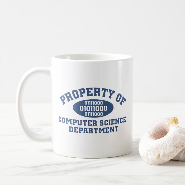 Property Of Computer Science Department (blue) Coffee Mug (With Donut)