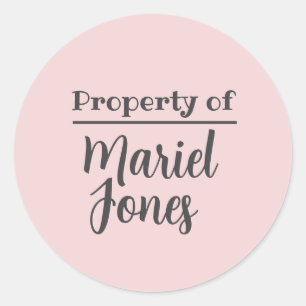 Property of Custom Name Label Stickers