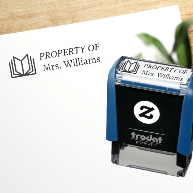 Property Of Custom Teacher Name Book Classroom Self-inking Stamp (Creator Uploaded)