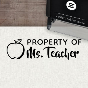 Property of Custom Teacher Name Classroom Self-inking Stamp