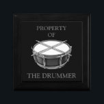 Property of Drummer Snare Drum Drumsticks Drumming Gift Box<br><div class="desc">Elegant Property of the Drummer keepsake box with beautiful snare drum and drumsticks - perfect for musicians and music lovers. What a great gift for your favourite drummer! Be sure to check out my store for more music merch and musician gift ideas, and visit www.drumjunkiegraphics.com for more drum awesomeness! Follow...</div>