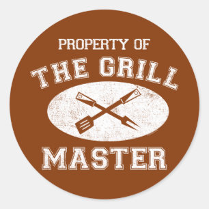 Property of Grill Master Classic Round Sticker