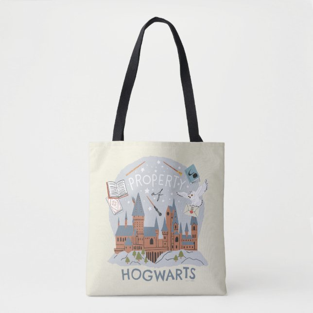 Property of Hogwarts Cartoon Graphic Tote Bag (Front)