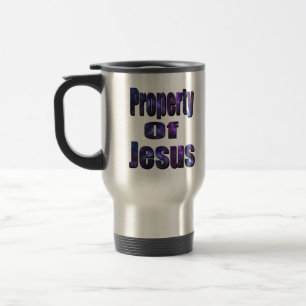 Property Of Jesus, Religious Logo, Travel Mug