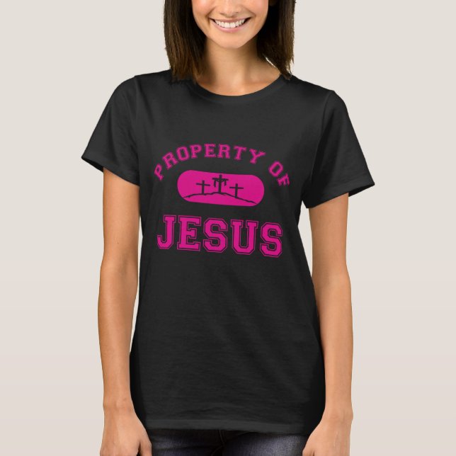 "Property of Jesus" Shirt | Pink Christian Faith  (Front)