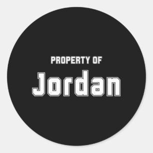 Property Of Jordan Funny Bachelorette Gifts For Br Classic Round Sticker