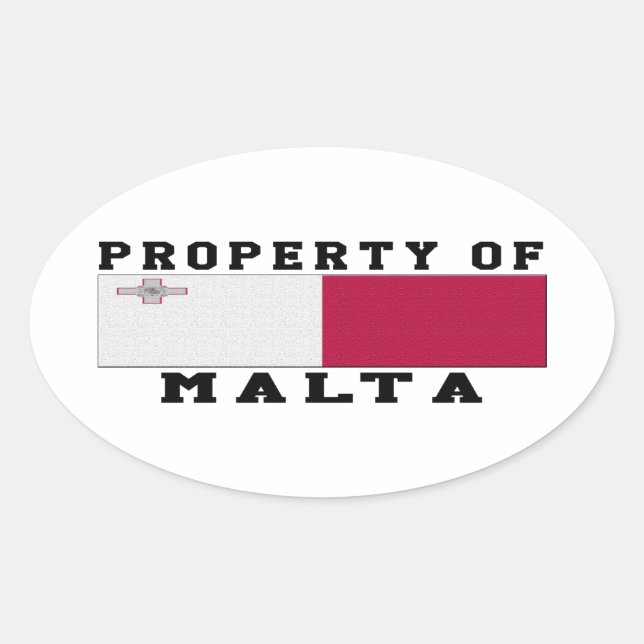 Property Of Malta Oval Sticker (Front)