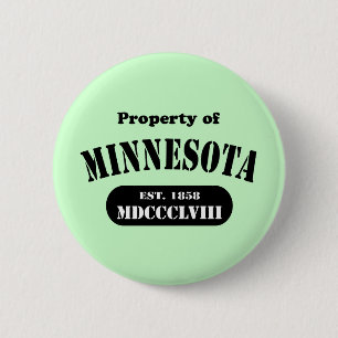 Property of Minnesota - any background colour! 6 Cm Round Badge