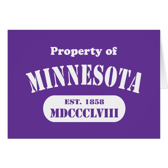 Property of Minnesota - any bkgd colour! (Front Horizontal)