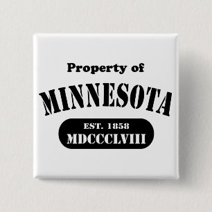 Property of Minnesota -black text 15 Cm Square Badge