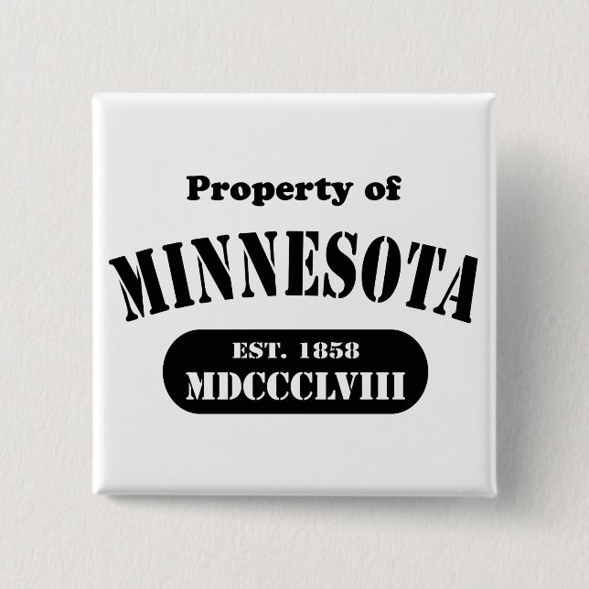 Property of Minnesota -black text 15 Cm Square Badge (Front)