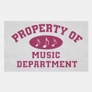 Property Of Music Department Rectangular Sticker