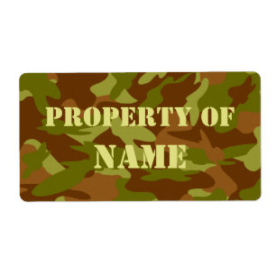 Property Of Name Label - Olive Drab Camo