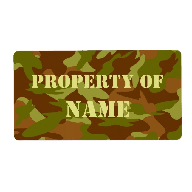 Property Of Name Labels | Vintage Camo (Front)