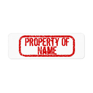 "Property of" name personalised stickers