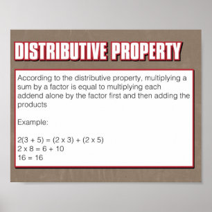 Property of Numbers- Distributive Property Poster