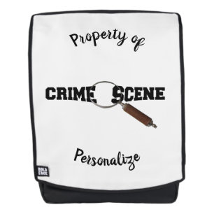 Property Of Personalise Crime Scene Magnify Glass Backpack